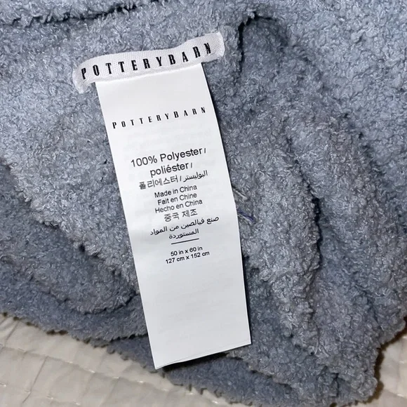 New Pottery Barn Baby Blue Blanket - Picture 2 of 4